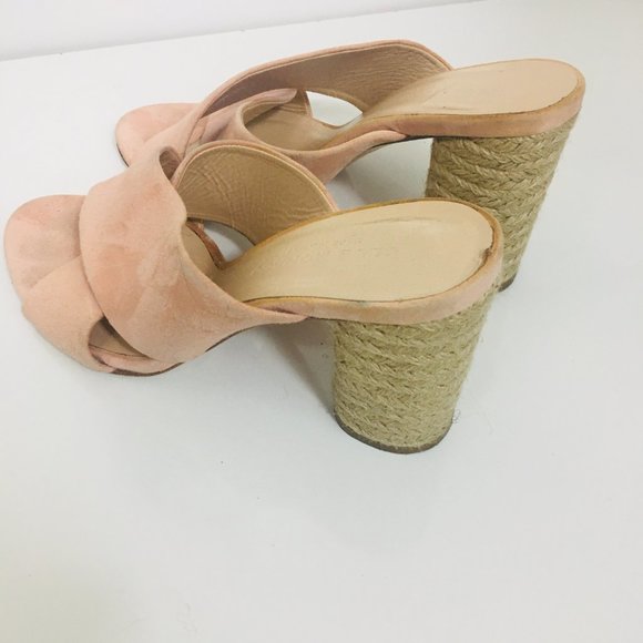 Club Monaco Pink Suede Espadrille Slides Heels, size 40 - Picture 4 of 6